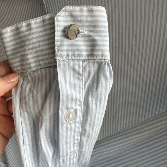THE KOOPLES LIGHT BLUE STRIPED BUTTON DOWN SHIRT WOMENS XS - Picture 6 of 8